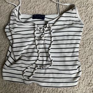 Adorable Cropped Striped Tank